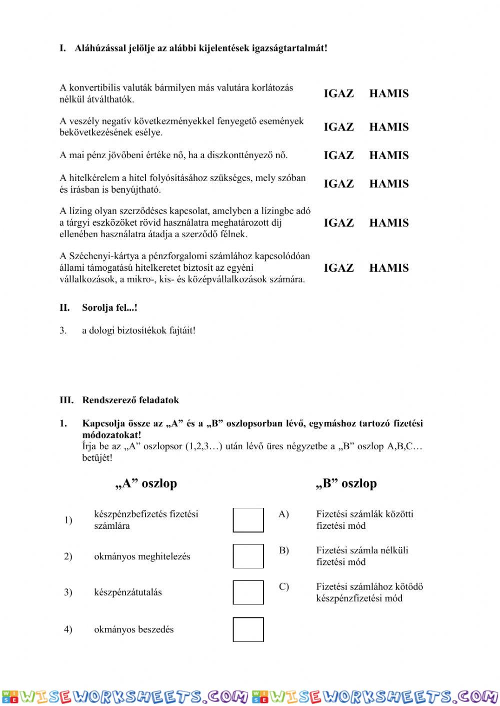 Pénzügy - püsz vizsga 2010 október B