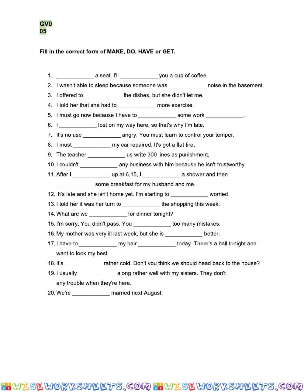 worksheet