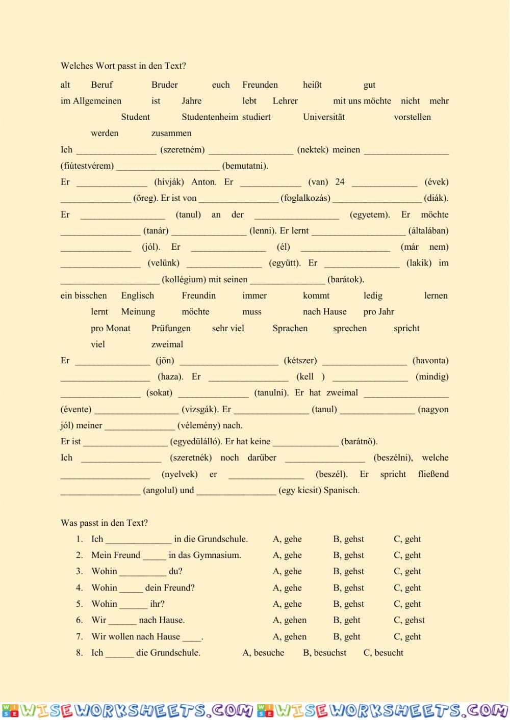 worksheet