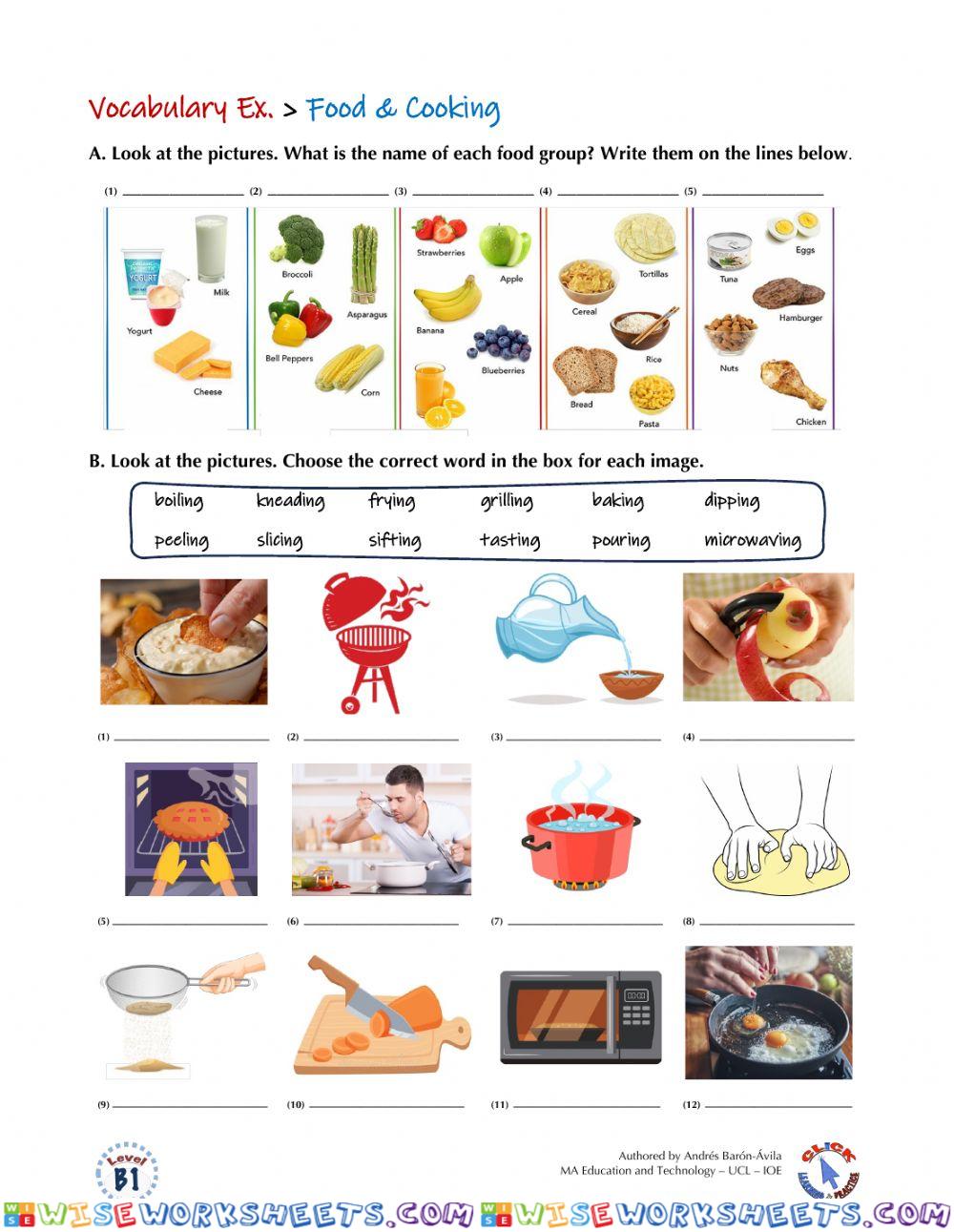 Vocabulary Ex.: Food and Cooking