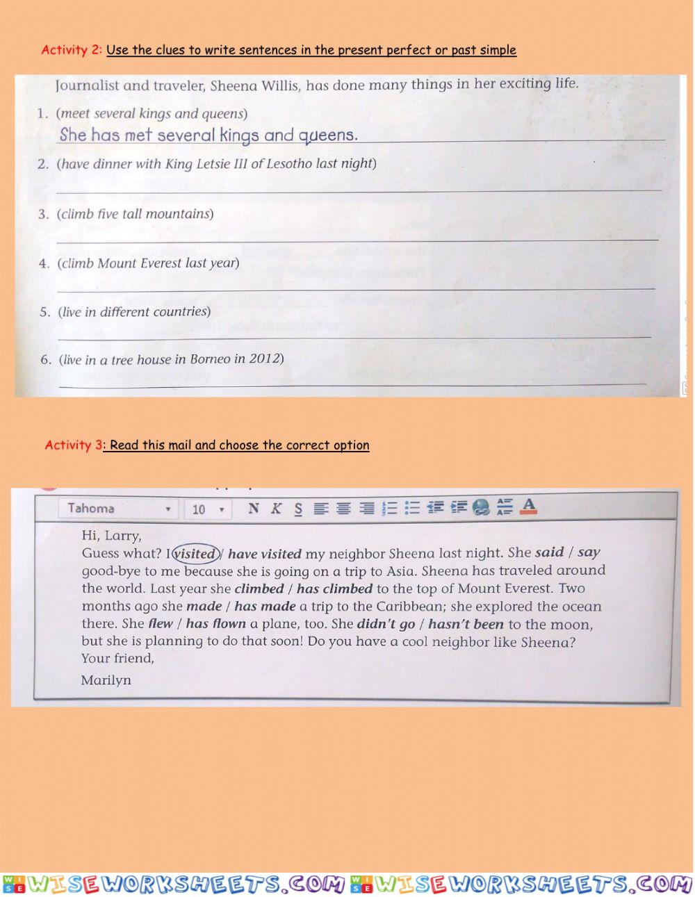 worksheet