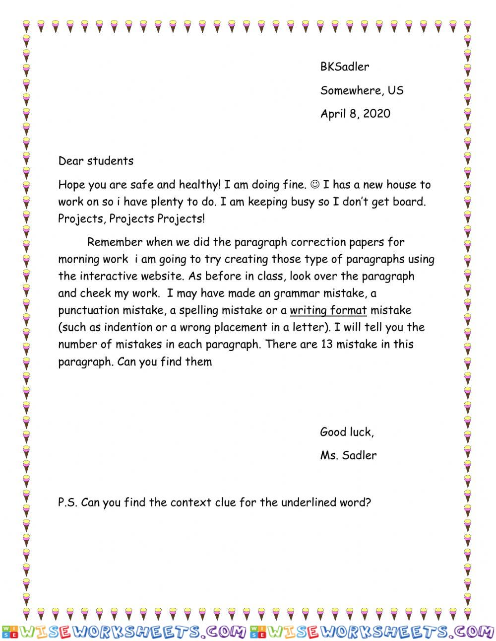 Paragraph Correction