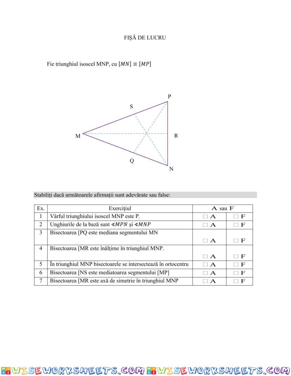 Proprietattile triunghiului isoscel