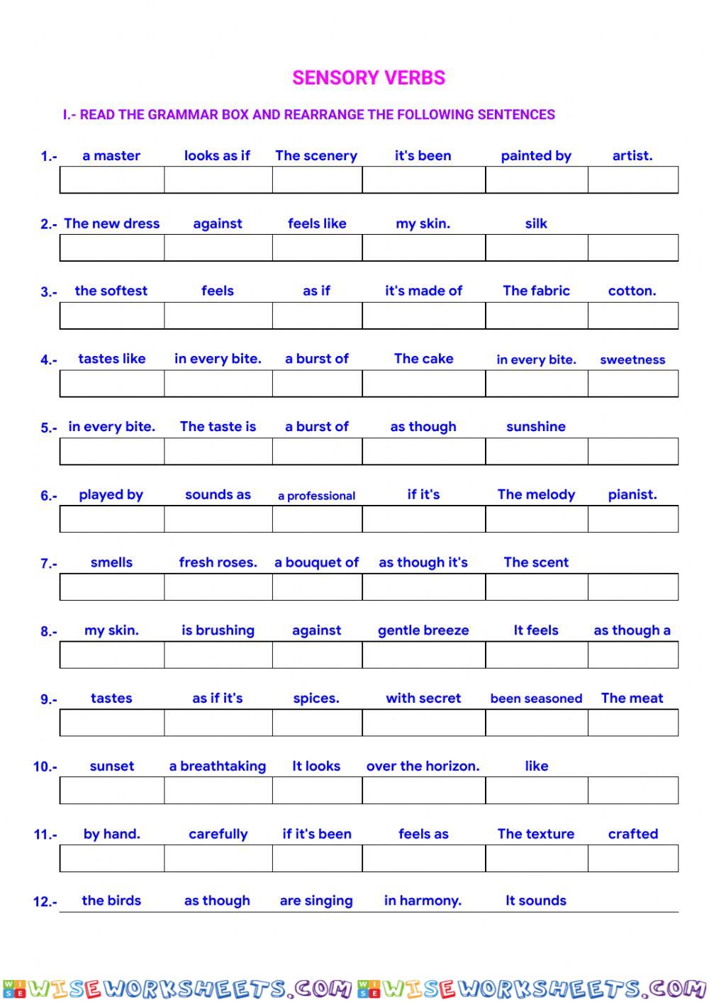 Sensory verbs