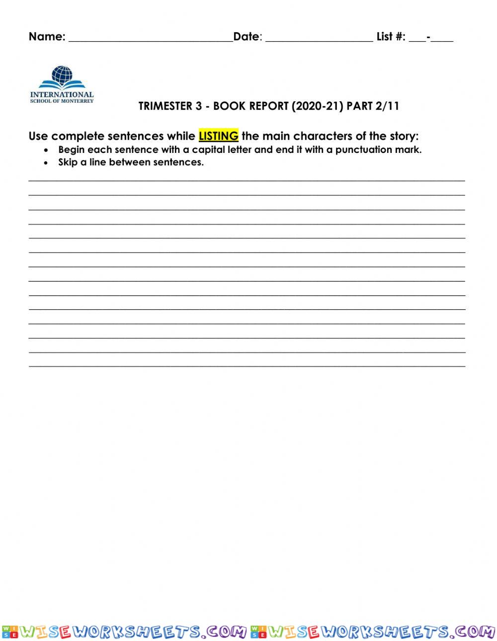 Book Report part 2 of 11