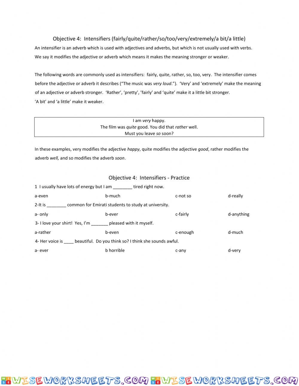 EmSAT - intensifiers
