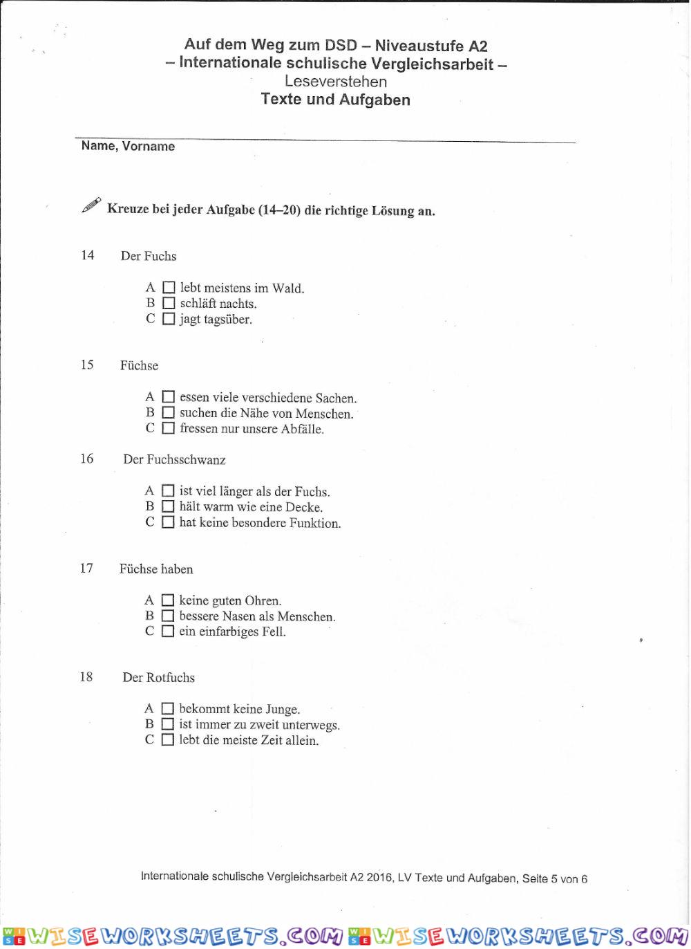 worksheet