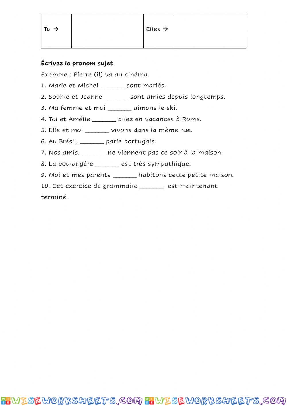 worksheet