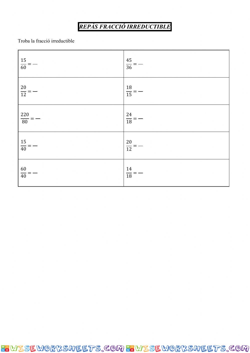 worksheet