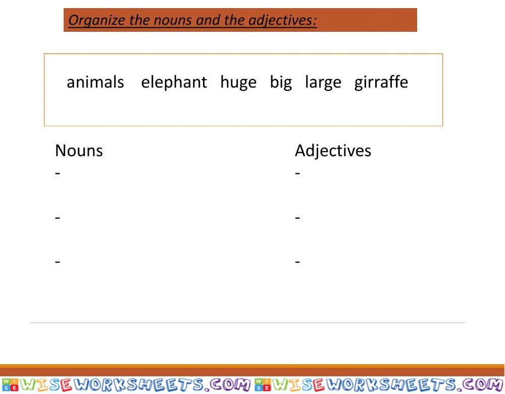 Adjectives and Nouns