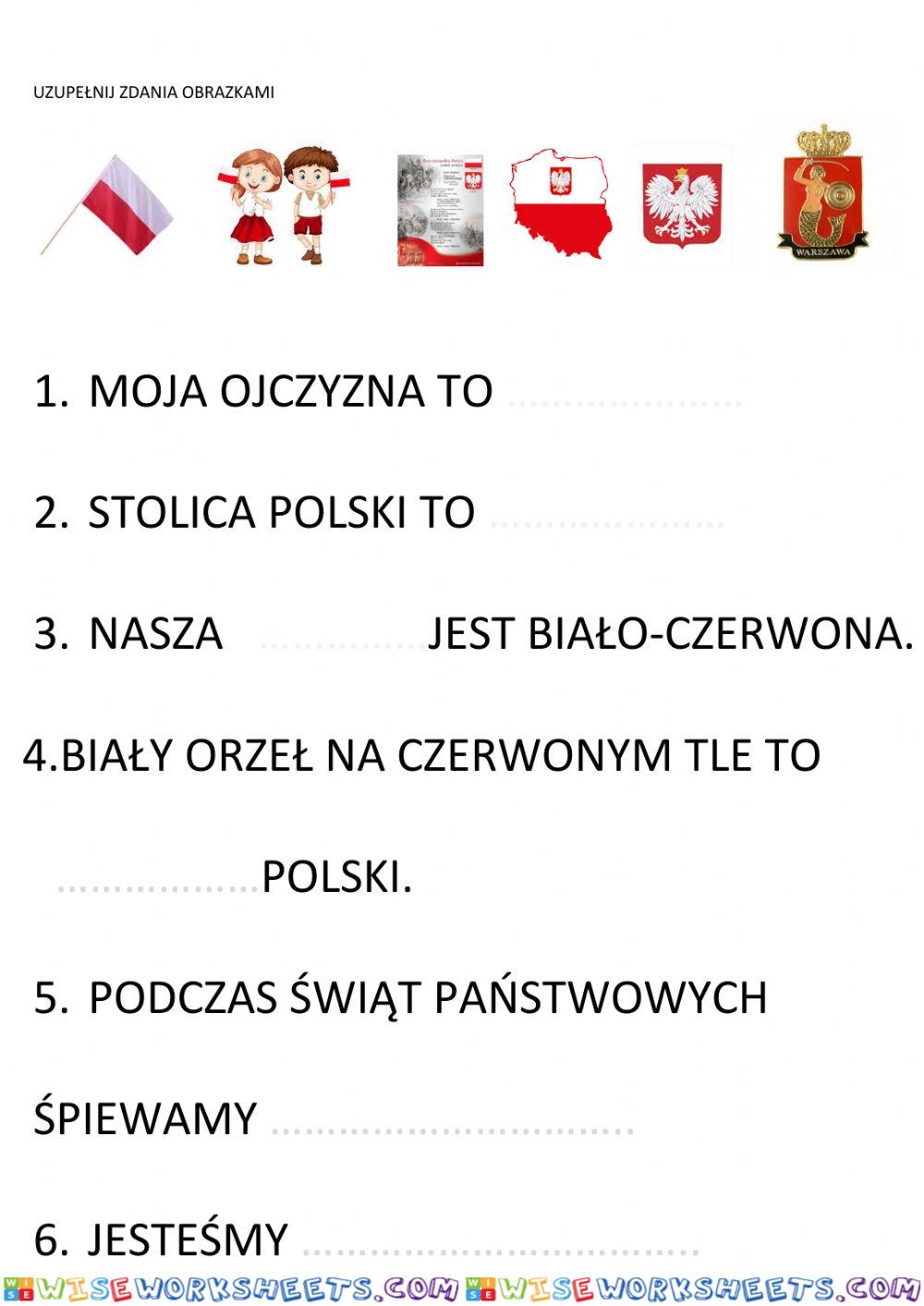 Uzupełnij zdania obrazkami