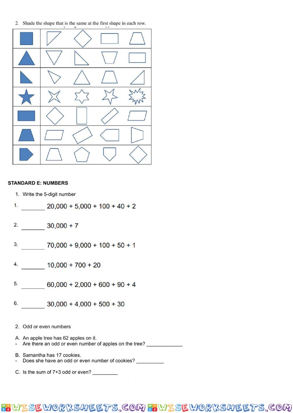 worksheet