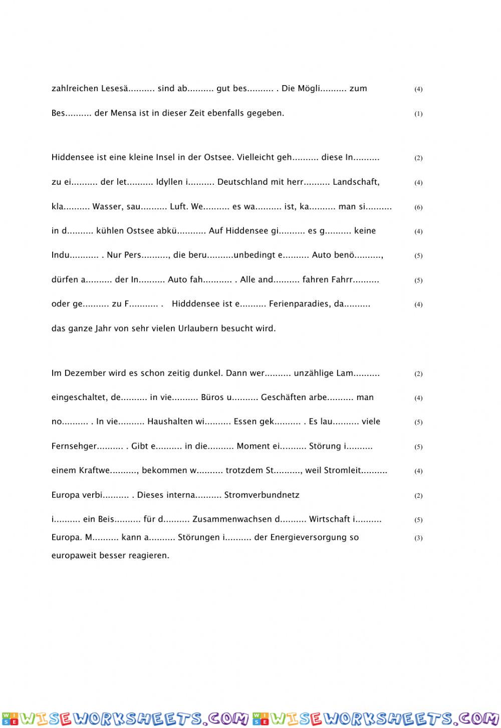 worksheet