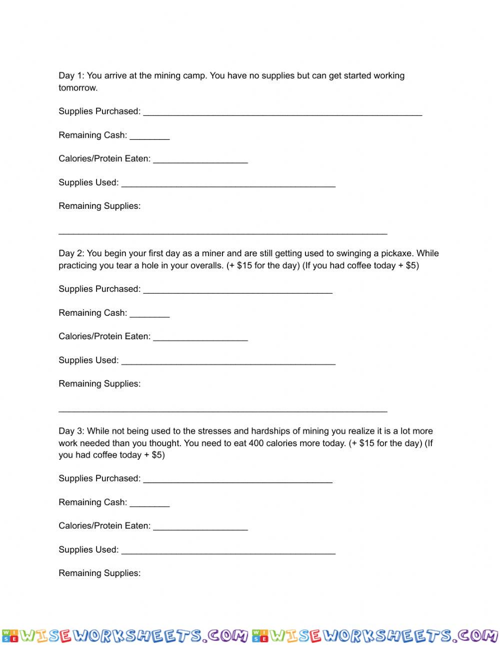 worksheet