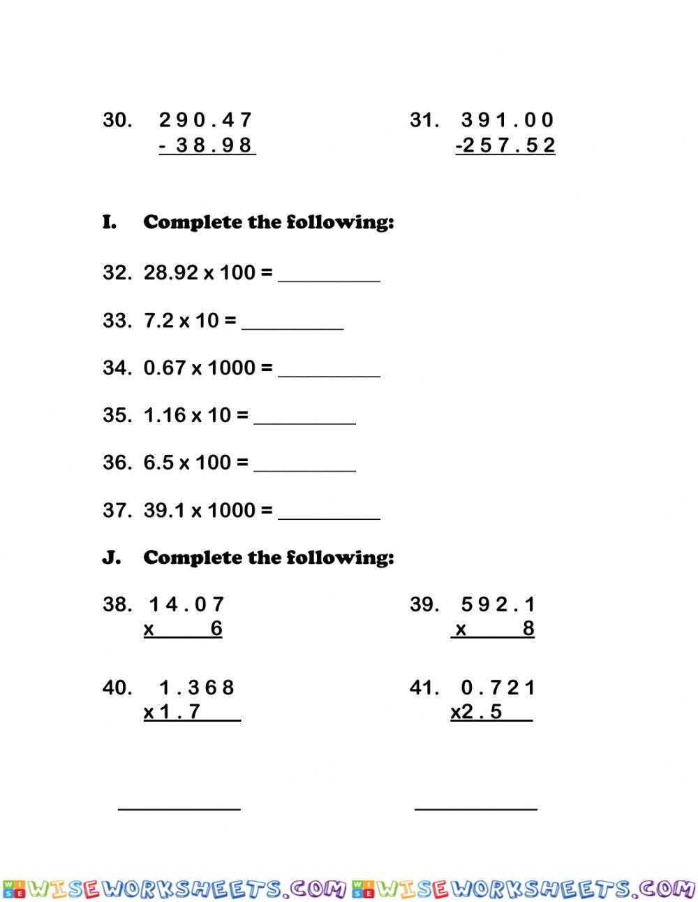 worksheet