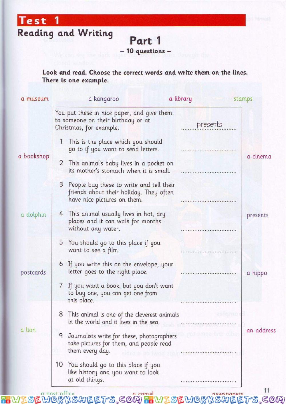 Reading test