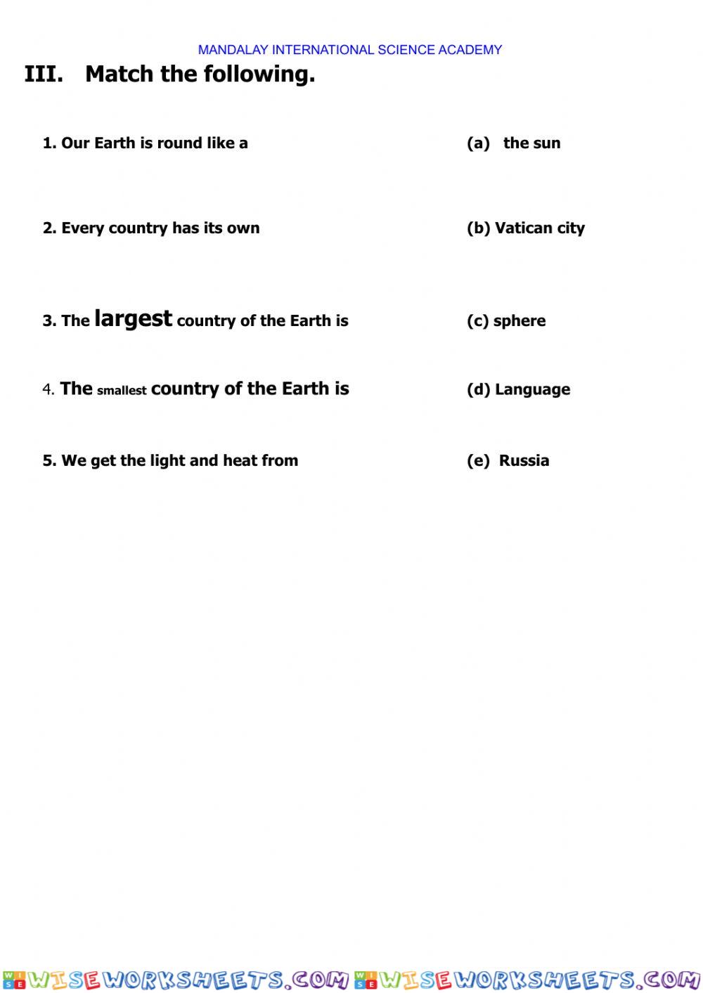 worksheet
