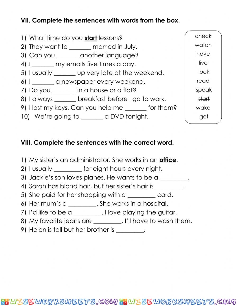 worksheet
