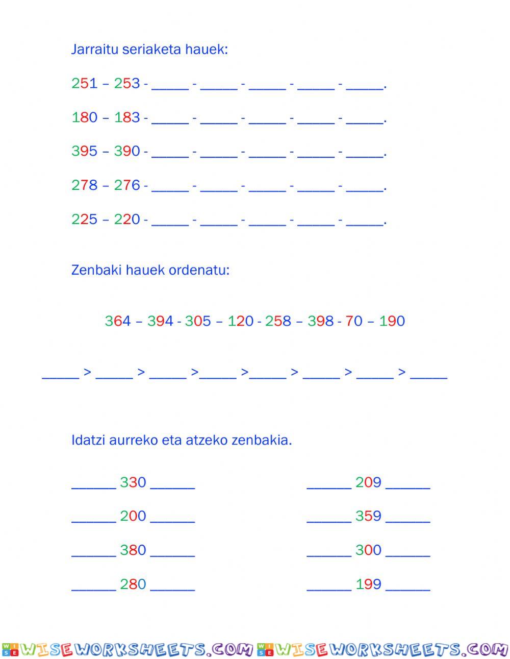 Zenbakiak ikasten