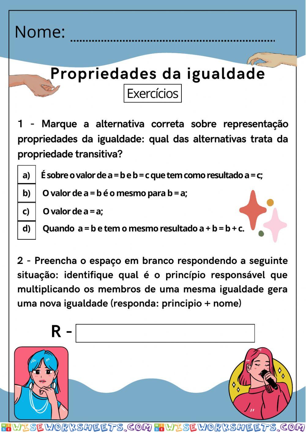 Propriedades da igualdade