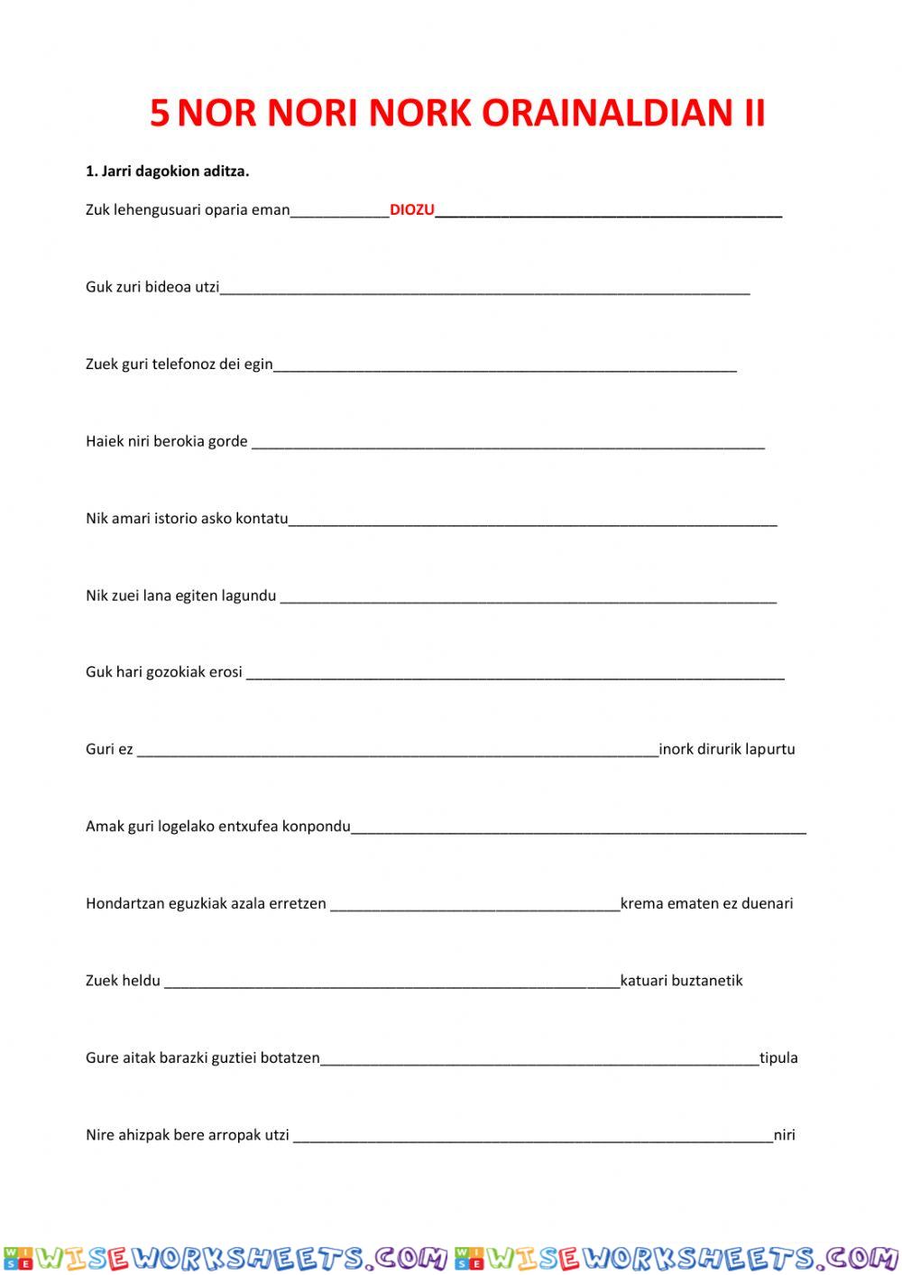 worksheet