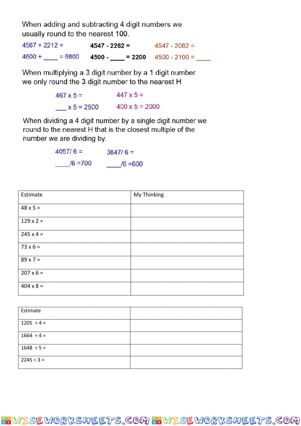 worksheet