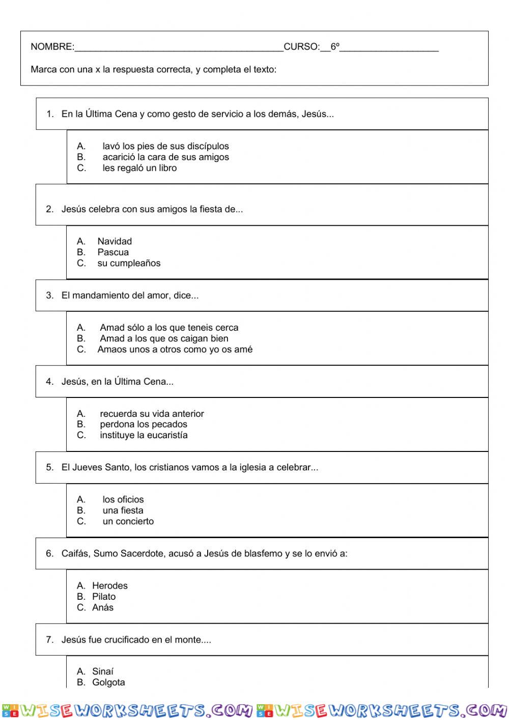 worksheet