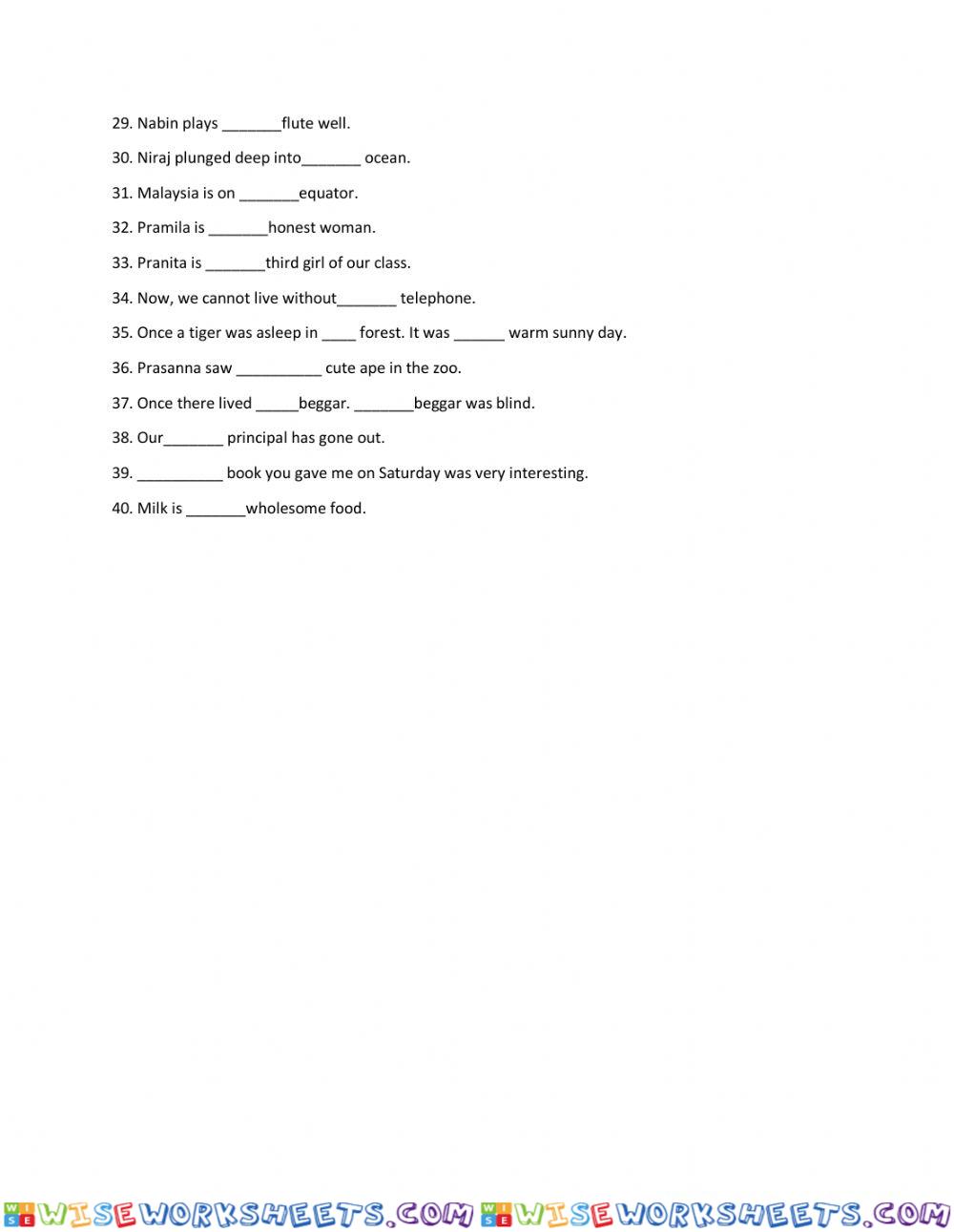 worksheet