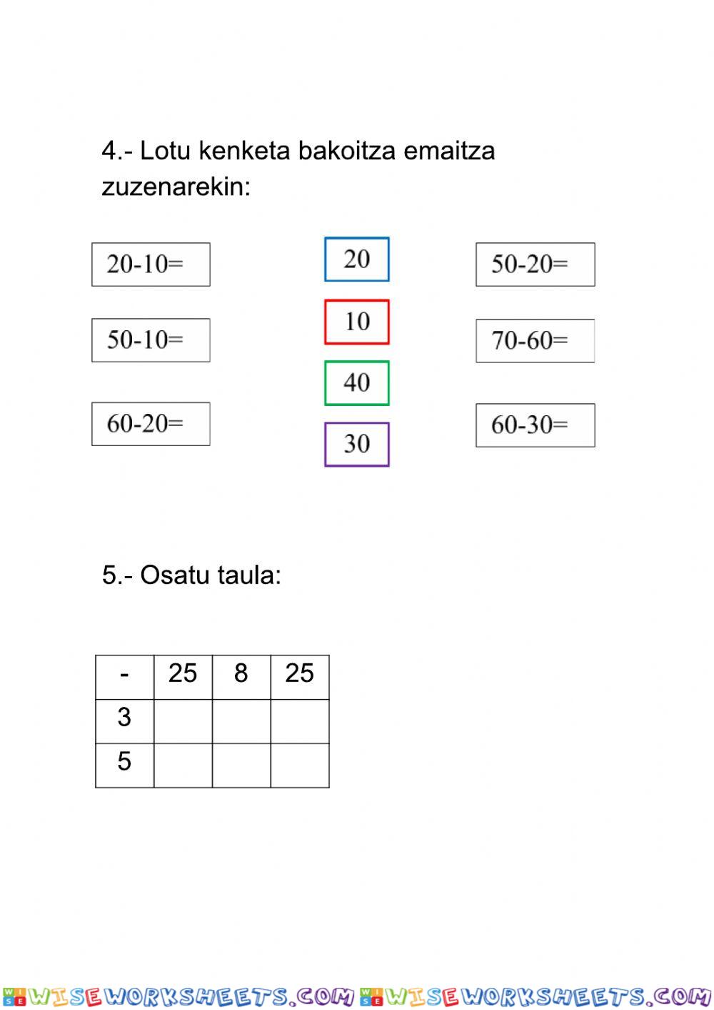 worksheet