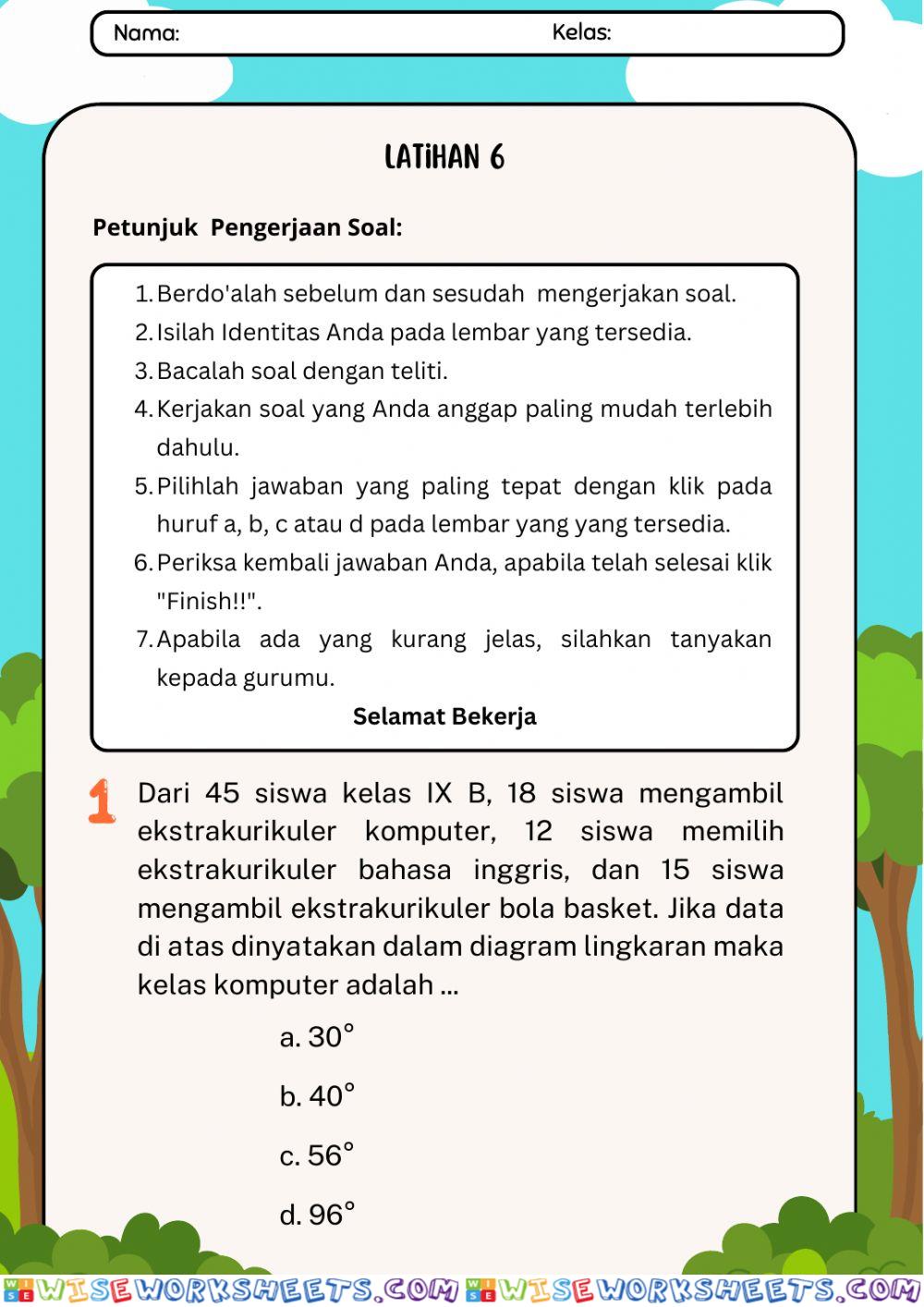 Latihan 6 (Diagram Lingkaran)