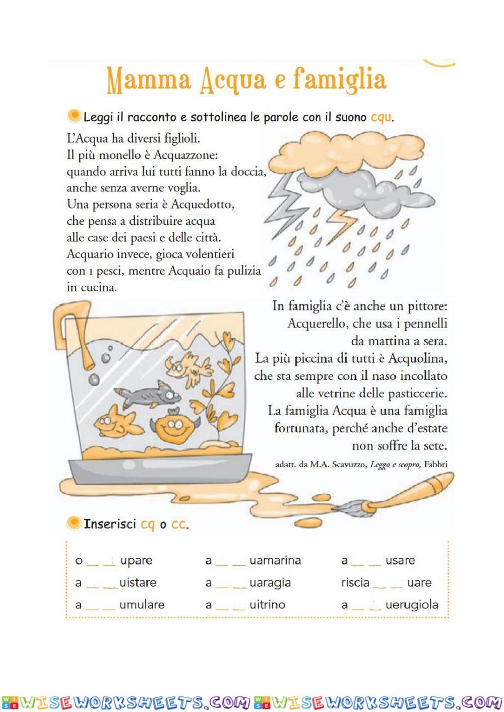 La famiglia acqua lettura