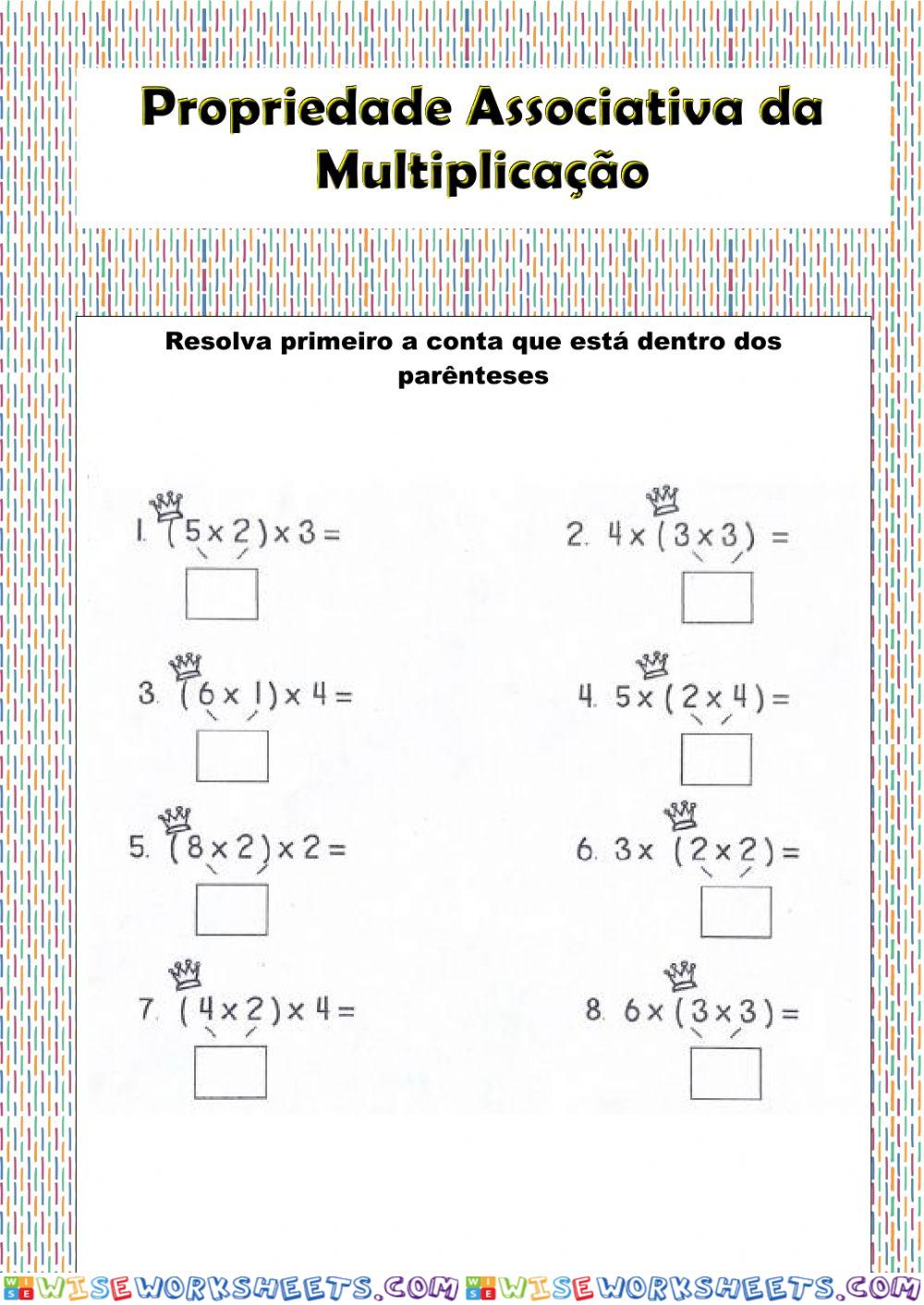 Propriedades da multiplicação