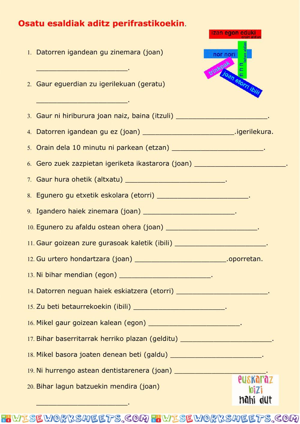 Aditz perifrastikoak