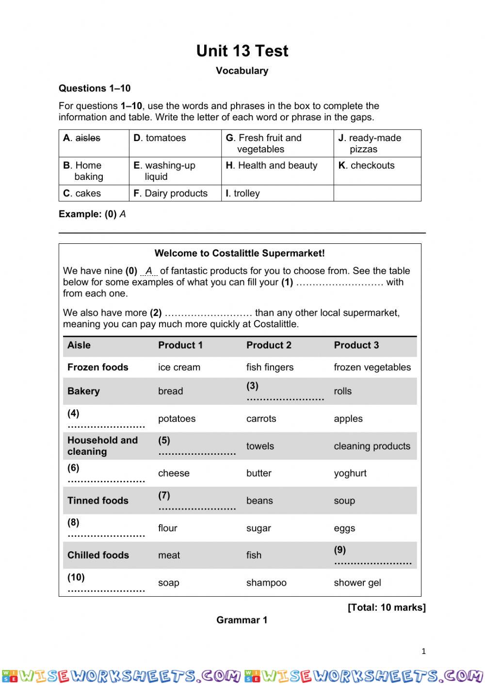 worksheet