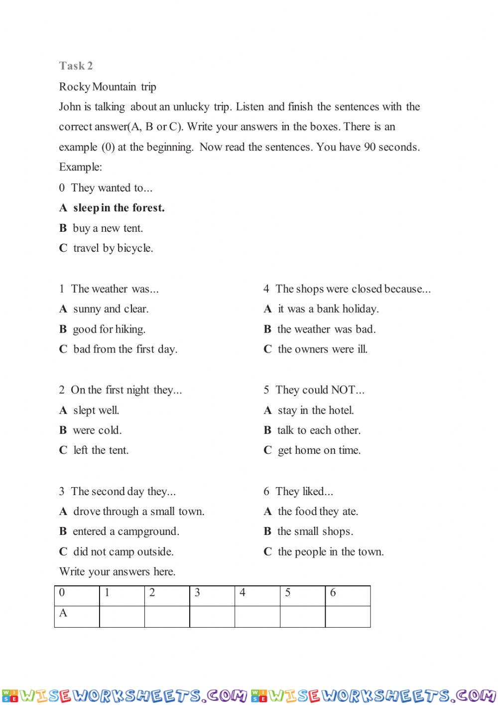 worksheet