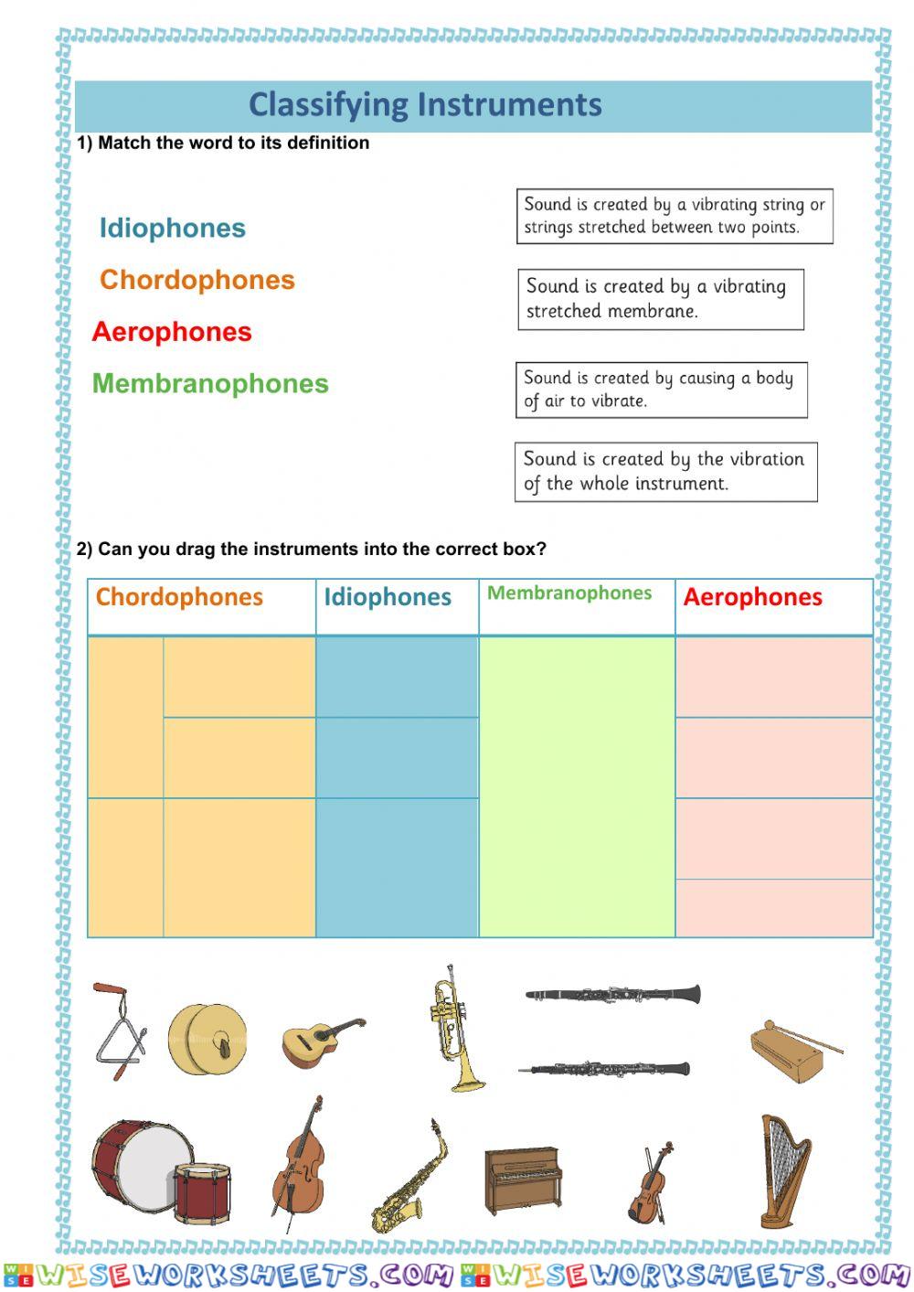 Classifying musical instruments