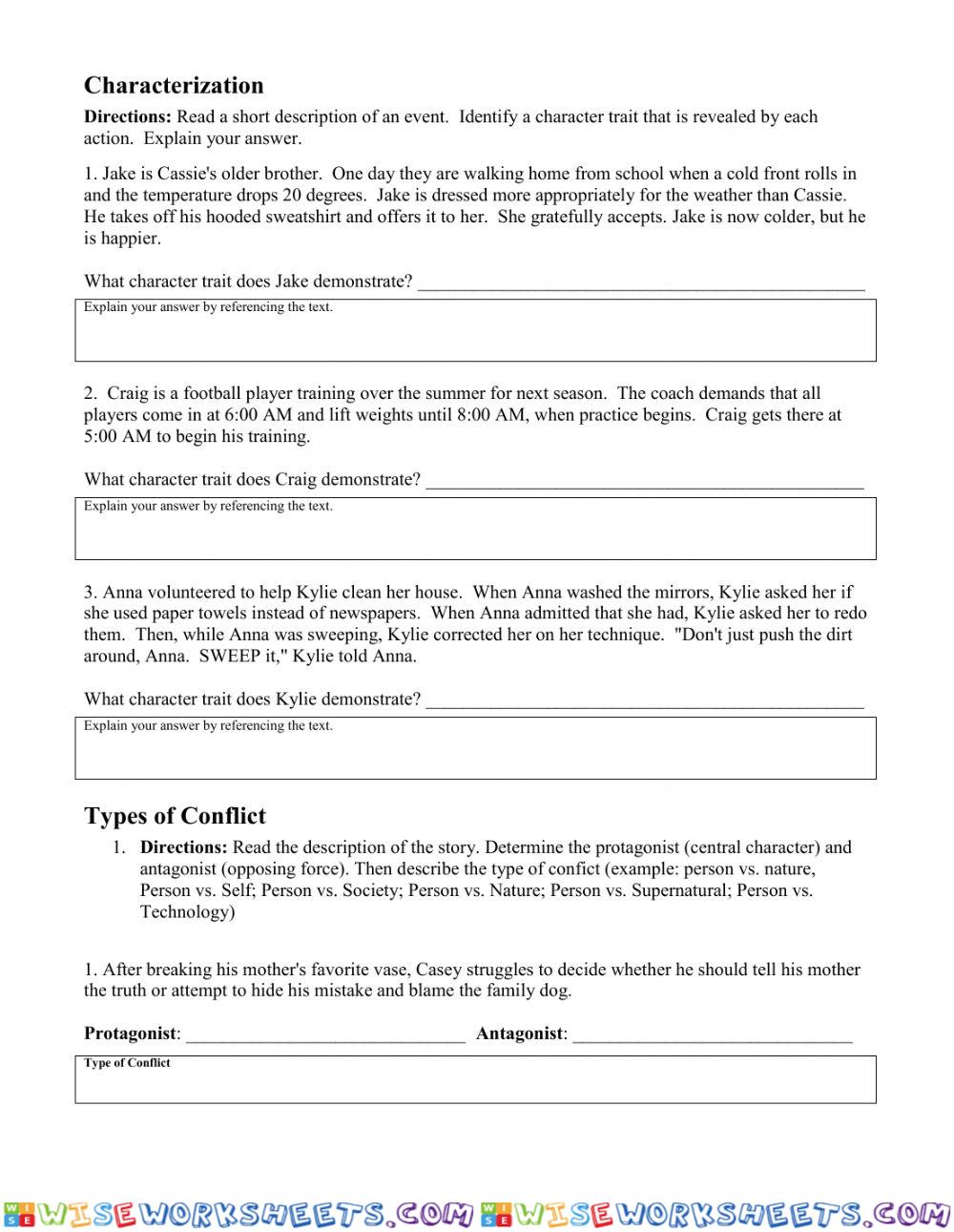 Characterization and type conflict