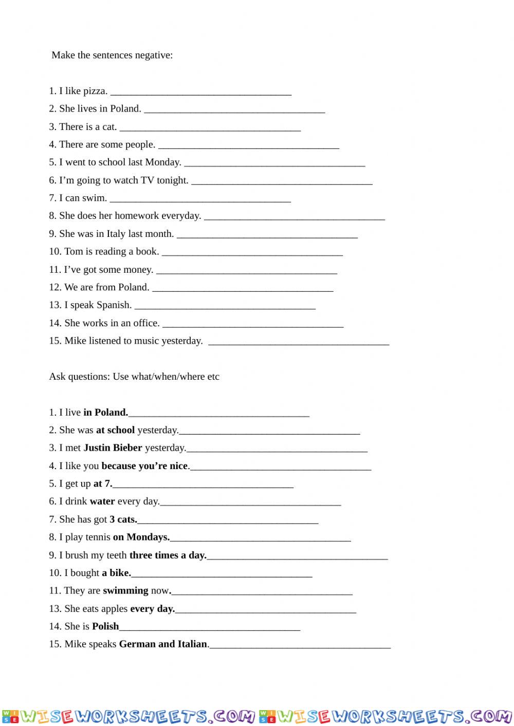 worksheet