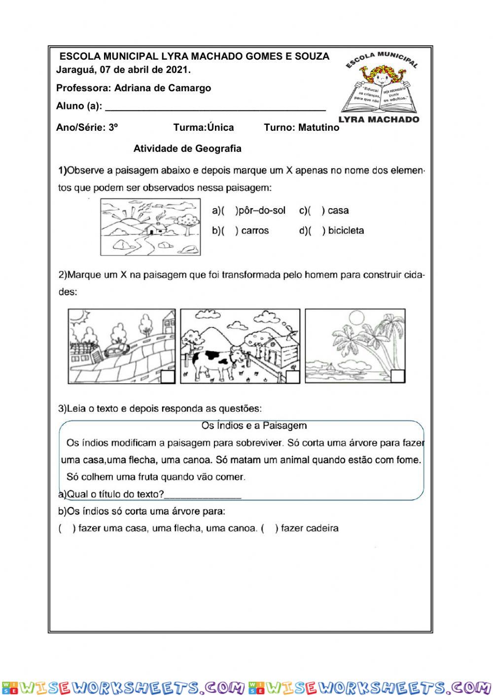 Atividade de Geografia