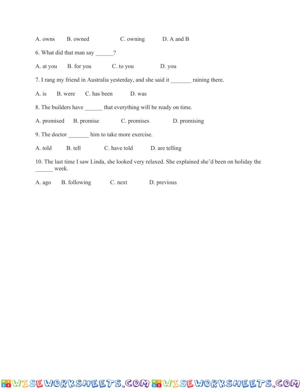 worksheet