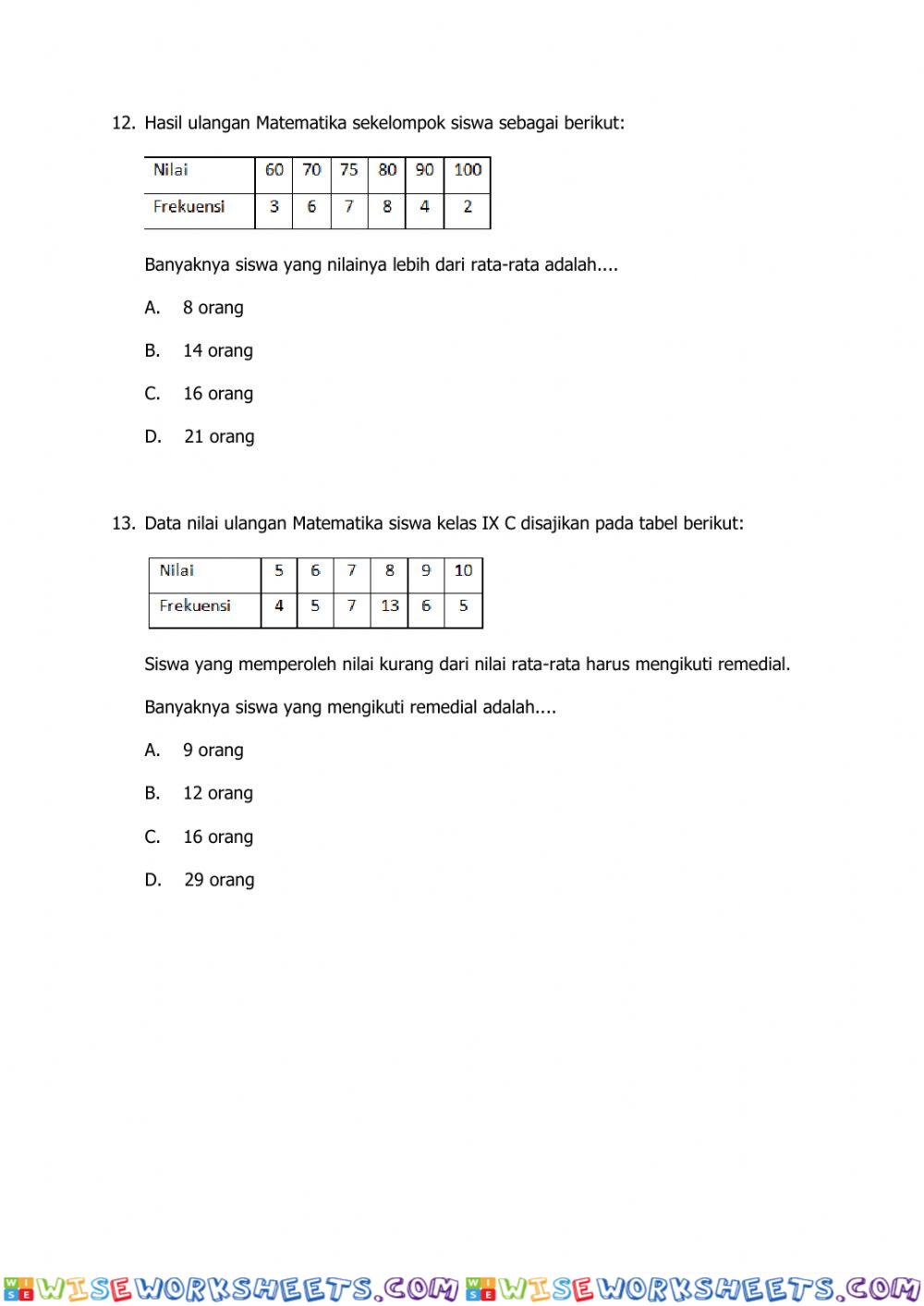 worksheet