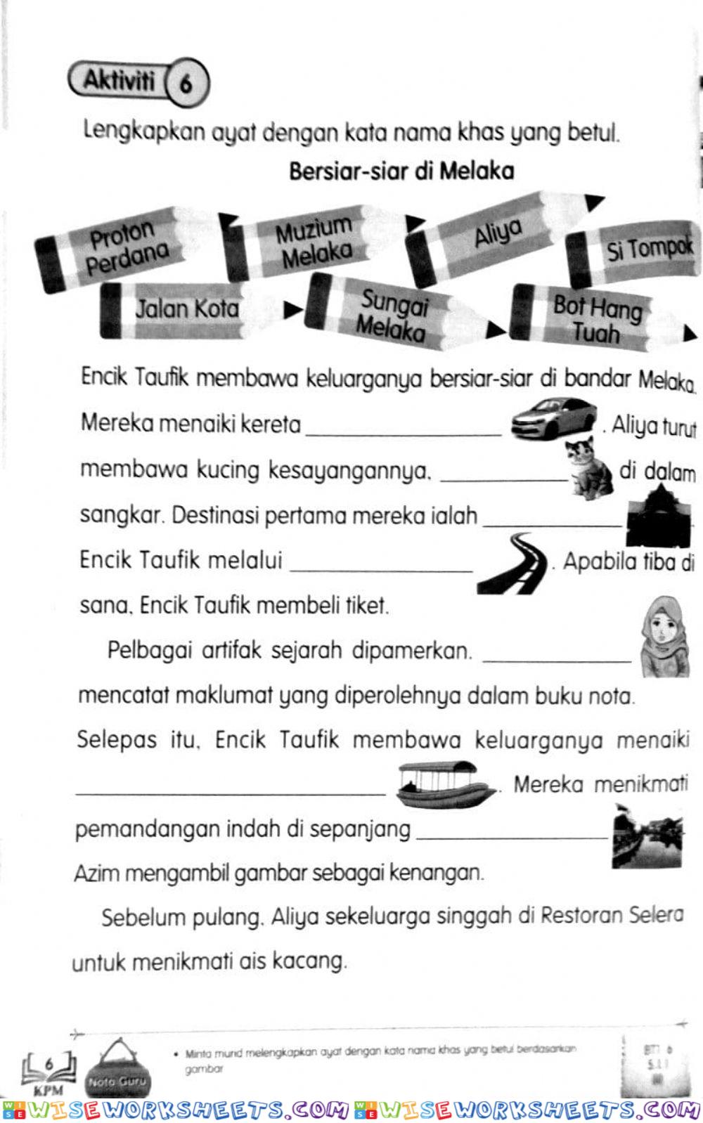 Latihan Buku Aktiviti BM Tahun 3 MS 6
