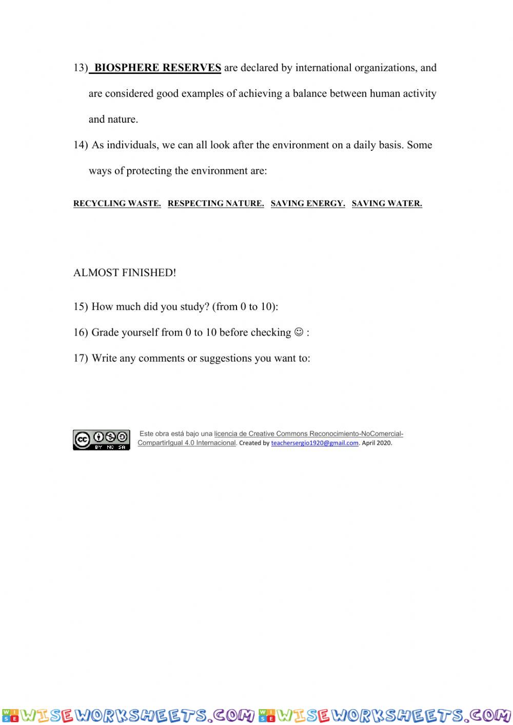 worksheet