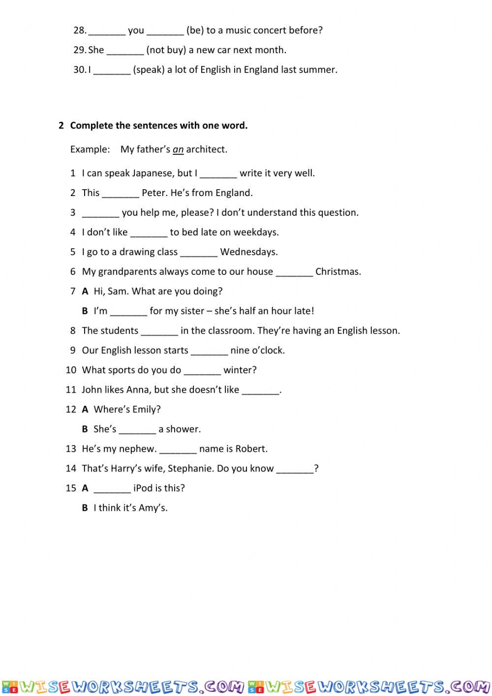 worksheet