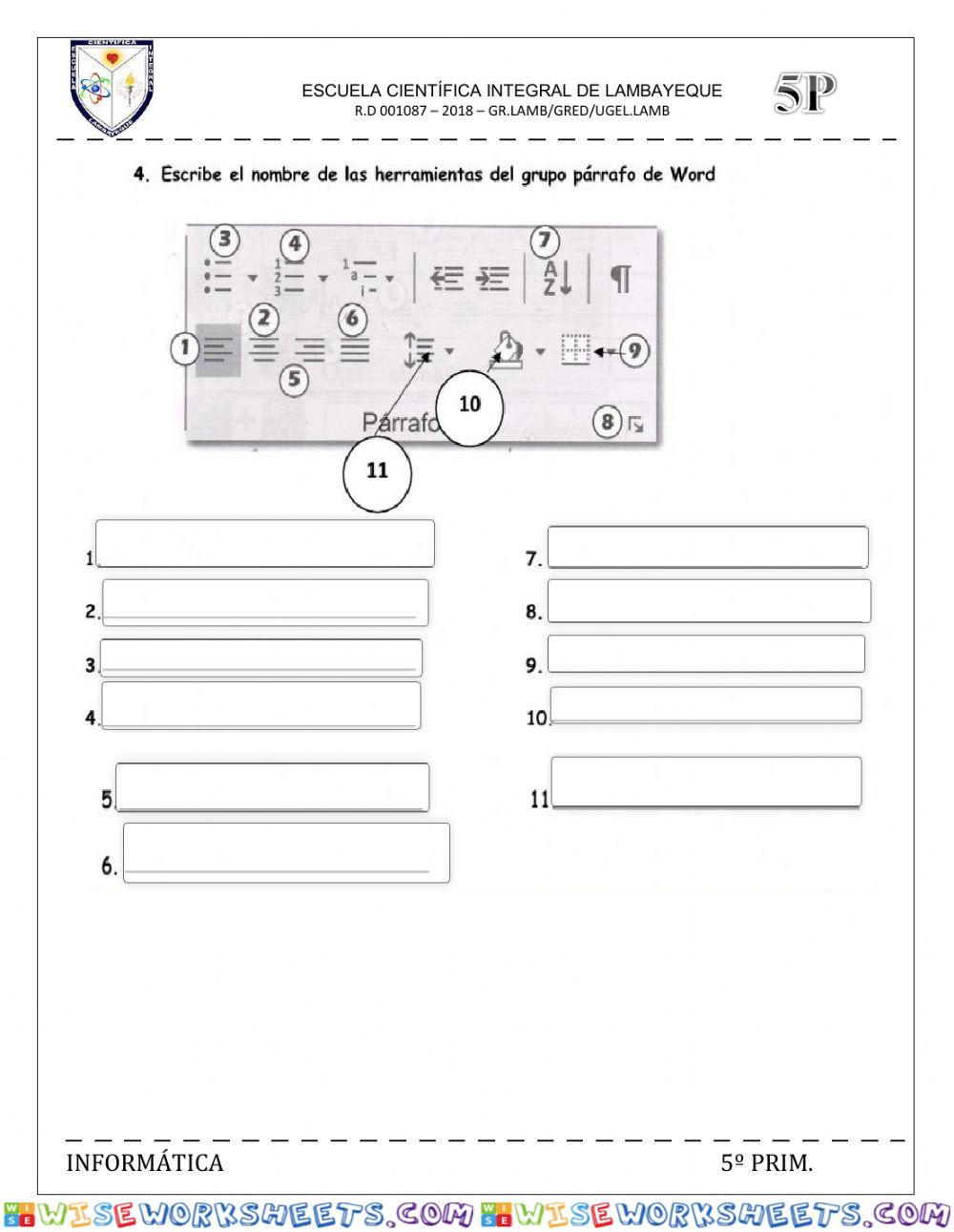 worksheet