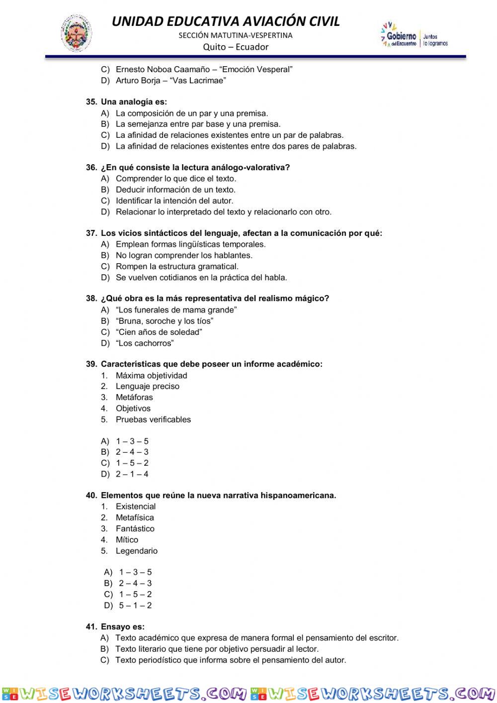 worksheet