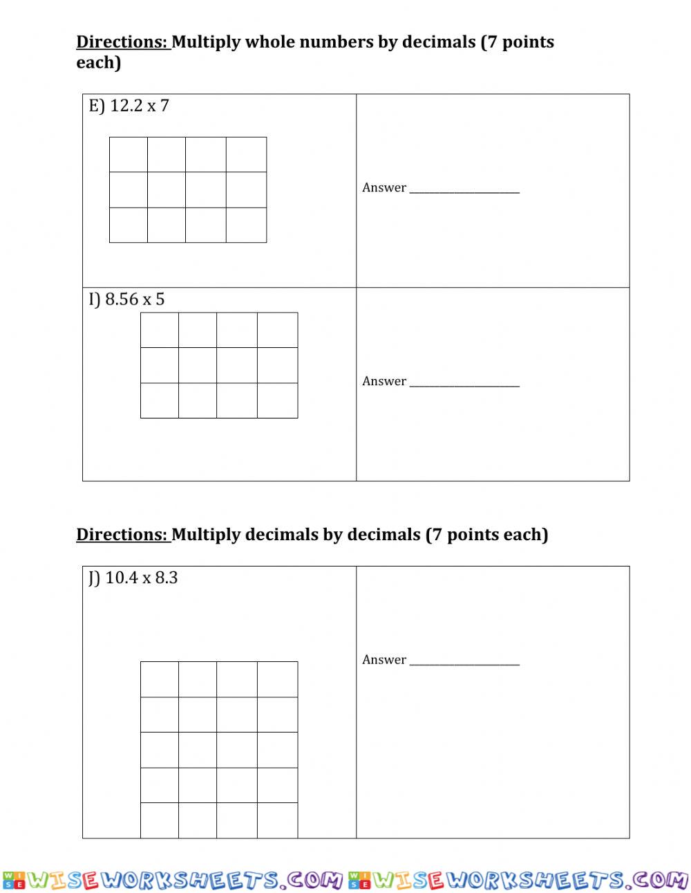 worksheet