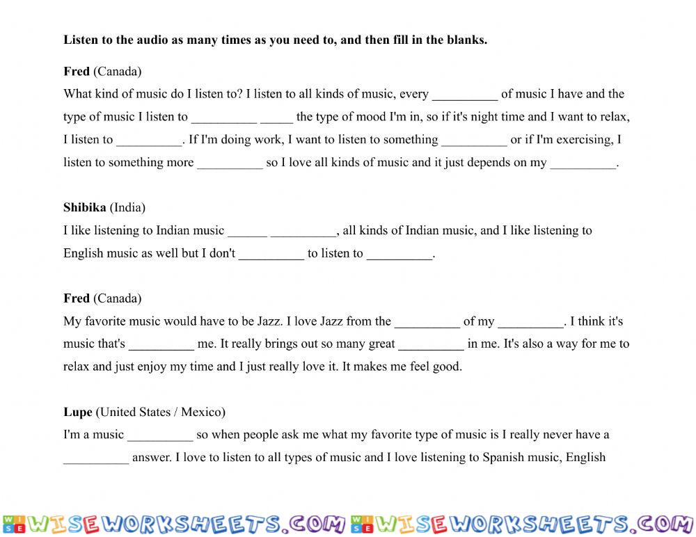 worksheet