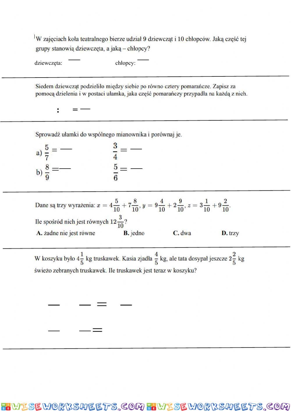 worksheet