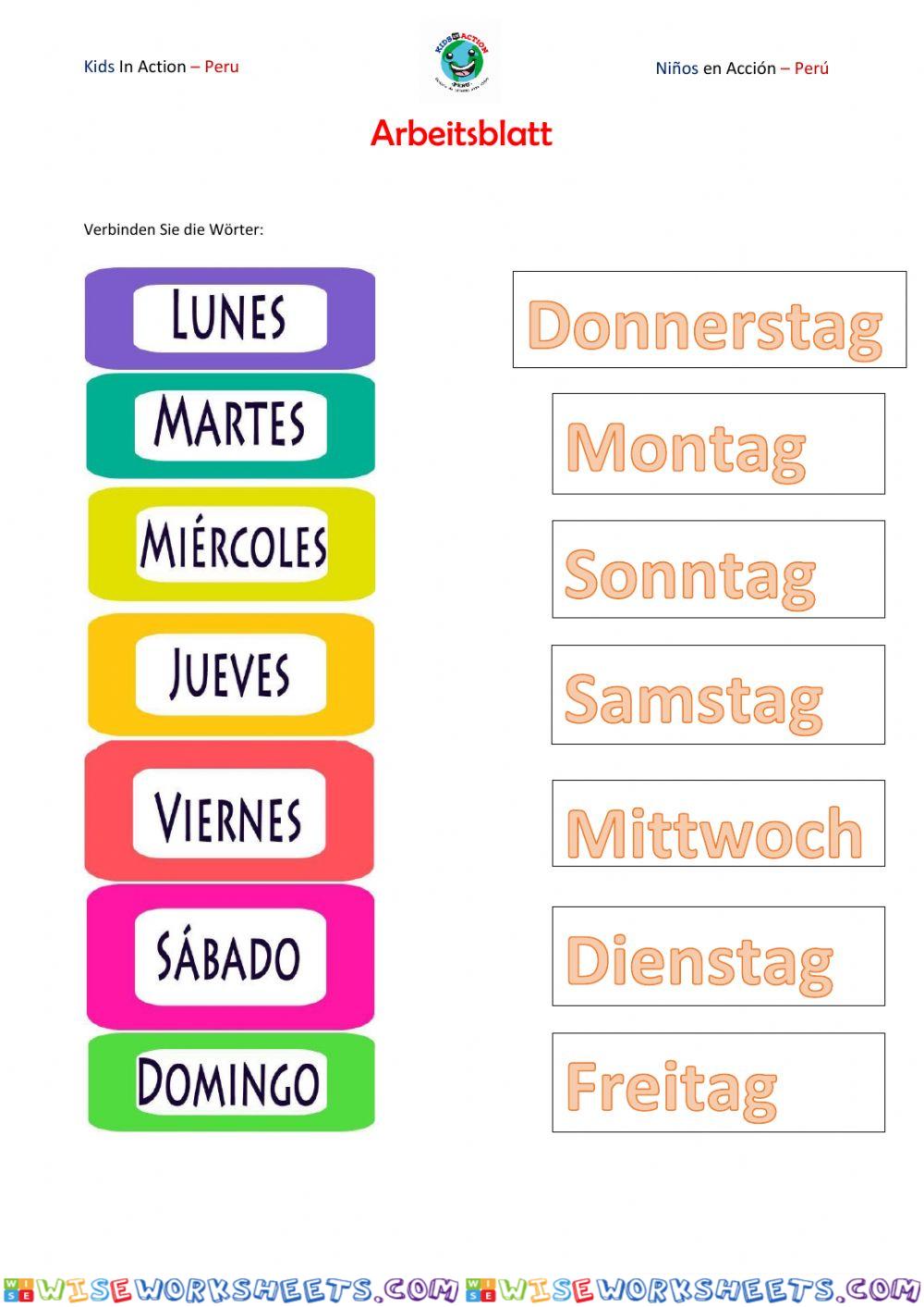 KINDISCH 1.1 UNTERRICHT 6 - Die Wochentage